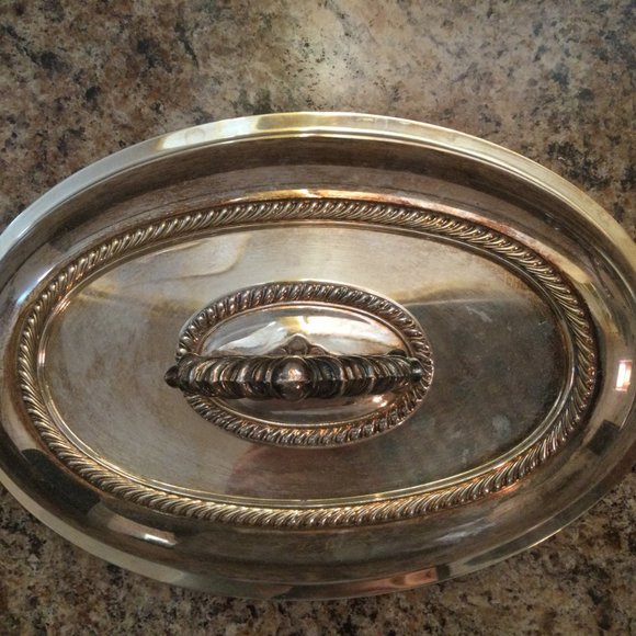 Vintage Primrose Plate EP Copper lidded covered serving bowl mmts 6040 eb - Picture 4 of 9